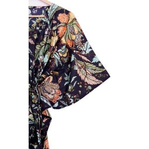 Kaftan en coton tissé 100 % fait main pour femme, imprimé floral délicat, style ample, écologique, tenue décontractée toutes saisons 2026 - Product Image 2