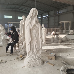 Sculpture personnalisée en marbre blanc naturel représentant un groupe <span class=keywords><strong>de</strong></span> croix <span class=keywords><strong>de</strong></span> <span class=keywords><strong>Jésus</strong></span>, sculptée à la main, statue religieuse en pierre pour commémoration funéraire - Product Image 4