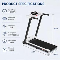 Caminadora Plegable ZB-HTD-15 Peak 2.0HP, 1-8 km/h, 2 en 1, Plataforma para Caminar, Carga Máxima de 120 kg, Absorción de Impactos, Máquina para Correr Eléctrica OEM