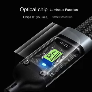 Hot 100W nylon trong suố<span class=keywords><strong>t</strong></span> hiển thị kỹ thuậ<span class=keywords><strong>t</strong></span> số ba-trong-mộ<span class=keywords><strong>t</strong></span> sạc nhanh cáp dữ liệu mộ<span class=keywords><strong>t</strong></span>-để-ba Khả năng <span class=keywords><strong>t</strong></span>ương thích cho Huawei Android - Product Image 2