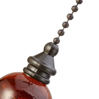 Chaîne de tirage en verre et métal motif tourbillon ambré pour ventilateurs de plafond et lampes, bouton de commande décoratif de remplacement à ajustement universel, 12 pouces