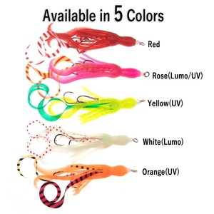 Esca per <span class=keywords><strong>Pesca</strong></span> in Acqua Salata all'Ingrosso, Amo per Polpo in Silicone Morbido Luminoso, Esca a Gonna di Calamaro, Amo Ausiliario per Slow Jigging, Esca per Trolling - Product Image 3