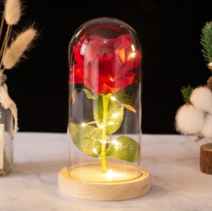Regalo di San Valentino 2026 OEM Rosa in Plastica <span class=keywords><strong>con</strong></span> Cupola LED, Gypsophila, Rosa Essiccata, Fiori Artificiali, Decorazione Floreale Direttamente dalla Fabbrica - Product Image 2