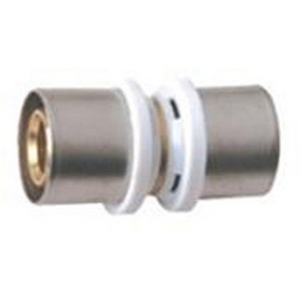 Connettore dritto doppio per pressa multistrato diametro 32 mm per sistema HVAC - Product Image 1