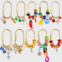 JS Luxe Geknoopte Sleutelhanger Charms Letter Fruit Cartoon Strik Hart Hanger Aangepaste Karabijnhaak Autosleutelring Ornament voor Tas Accessoire