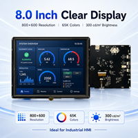 Pantalla LCD TFT de 8 Pulgadas, 800*600, Alto Brillo, TTL/CMOS, con Controlador Táctil para Máquinas Expendedoras, Pantalla LCD Inteligente