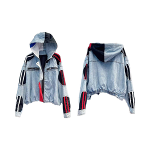 Vintage Korea Style Indigo Blue <strong>Hippie</strong> Washed Destroy Denim <strong>Jacket</strong> for Women Jeans <strong>Jackets</strong> &amp; Coats C0197 - Product Image 5