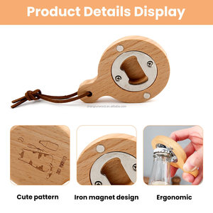 Từ phẳng mở chai rắn và bền gỗ bia mở cho tủ lạnh và RV với Catcher Pop có thể soda có thể mở - Product Image 2