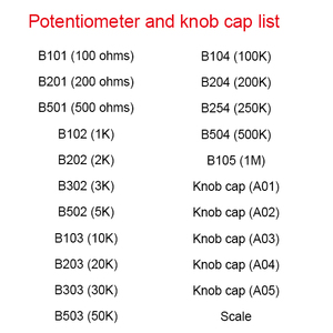 Potenciômetro RV24YN20S B102 B202 B502 B103 B203 <span class=keywords><strong>B503</strong></span> B104 de uma volta com Botão A01 A02 A03 A04