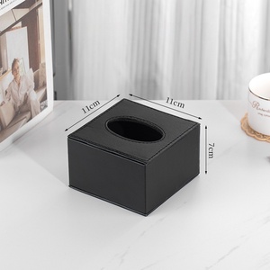 Caja de pañuelos de cuero para Hotel, logotipo personalizado, elegante soporte de pañuelos de lujo para sala de estar, baño, restaurante, oficina, uso comercial - Product Image 1