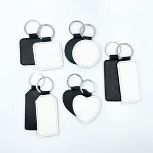 <b>Custom</b> Shape Festival Promotion Gifts Keyring Wholesale Sublimation White Blank Pu Leather Hanging Ornament Decoration <b>Keychain</b> - Product Image 4