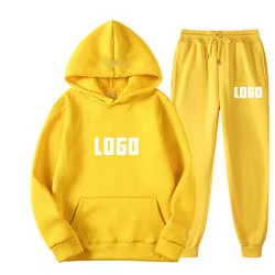 Survêtement unisexe en coton épais, sweat à capuche uni et pantalon de jogging, personnalisable avec logo, décontracté et ample pour la course - Product Image 5
