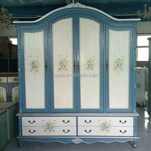<span class=keywords><strong>Armario</strong></span> de madera para dormitorio de Casa Vintage de lujo ligero fácil de abrir la puerta con <span class=keywords><strong>armario</strong></span> de almacenamiento de cajón - Product Image 6