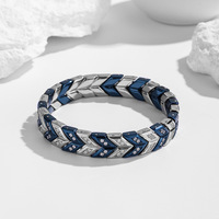 Bracelet en os de poisson transfrontalier européen et américain, en acier inoxydable 316, serti de pierres, chaîne cubaine électroplaquée