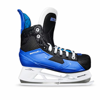 Patins à glace SOYUZ pour hommes, femmes, jeunes et juniors, bleu et blanc, avec rembourrage de la cheville, pour entraînement sur patinoire