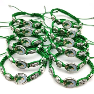 <span class=keywords><strong>Pulsera</strong></span> de aceite de goteo de doble cara, brazalete hecho a mano con efecto de protección, de la Virgen María, <span class=keywords><strong>San</strong></span> Judas, <span class=keywords><strong>San</strong></span> <span class=keywords><strong>Benito</strong></span>, trébol de cuatro hojas ovalado - Product Image 2