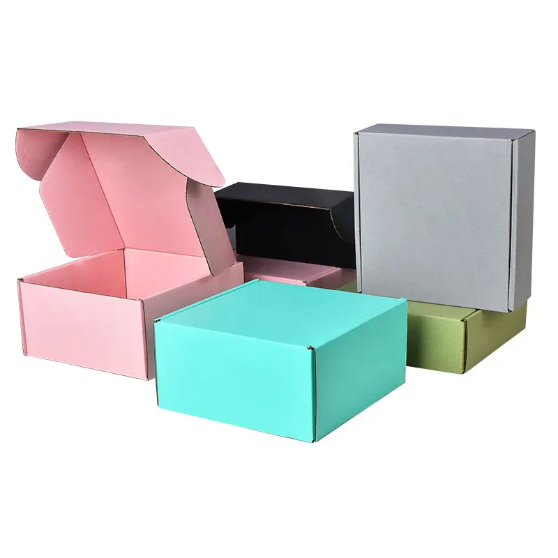 Wholesale Stock Pink Brown Corrugated Kraft Paper Boxes custom Logo Aircraft Box Mail Shipping Boxes for Shoes Cloth Gift