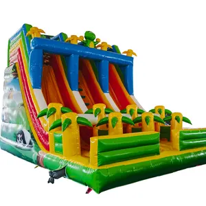 5*8m 40 mètres carrés de haute qualité Durable PVC Jungle thème sautant toboggan gonflable maison de rebond attrayante pour les enfants