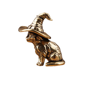 Figura Decorativa de Gato Mágico en Latón, Adorno de Escritorio con Acabado Antiguo, Juguete Decorativo para el Hogar, Estatuilla - Product Image 5
