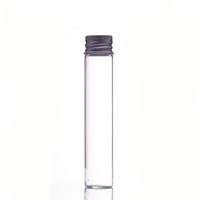 Vente en gros de flacons en verre borosilicate transparent à parois droites avec bouchon à vis en aluminium argenté, mini flacon hermétique pour échantillons, 10 ml, 15 ml, 30 ml