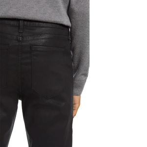 Jeans en denim ciré <span class=keywords><strong>noir</strong></span> ajustés et cintrés sur mesure pour hommes, coupe slim, effet empilé - Product Image 5