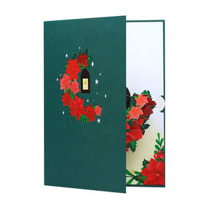 Tươi Cổ Mini Giáng Sinh Wonderland 3D Pop 6-Màu Hình Chữ Nhật Thiệp Chúc Mừng Thẻ Tinh Tế Trạng Nguyên Vòng Hoa Hộp Thư Hàng Rào Cổ Điển - Product Image 6