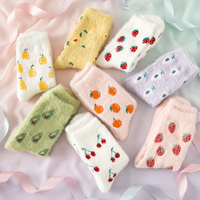 Damen-Crew-Socken aus dickem Jacquard-Nerzvelours mit Acetatfaser, flauschig, warm, gepolstert, für Herbst und Winter, zum Schlafen und für Zuhause