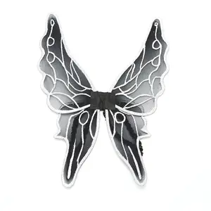 Cross-border new festival party masquerade angel wings black silk screen foldable butterfly wings