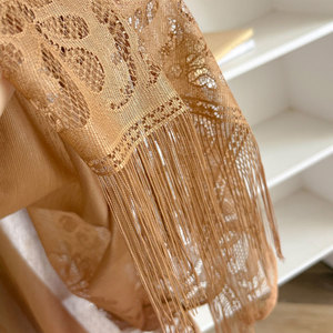 Ultimo Design: Scialle Vintage in Pizzo a Tinta Unita con <span class=keywords><strong>Apertura</strong></span> Frontale, Giacca Elegante per Feste, Scialle Lavorato a Maglia per Donne - Product Image 3