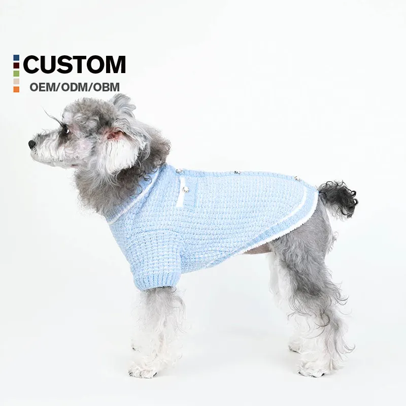 Suéter clássico de luxo para cães, cardigã de designer de malha de alta qualidade, roupas elegantes para animais de estimação, moda moderna para pet shop, por atacado