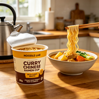 Nouilles Ramen Végétariennes Saveur Curry 200g, Option Instantanée Non Frite, Vente en Gros OEM, Best-seller Asiatique