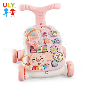 Marchette d'apprentissage assise pour bébé et enfant en bas âge avec 4 roues en plastique - Product Image 4