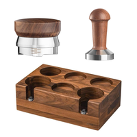 Station d'espresso en bois de hêtre porte-filtre porte-filtre Six trous carré filtre à café distributeur inviolable accessoires bourrage tenant