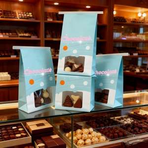 Customizable Translucent Window <b>Greaseproof</b> <b>Paper</b> Bag Recyclable Oil Resistant for Candy Cookie Chocolate Packaging With Tin Tie - Product Image 6