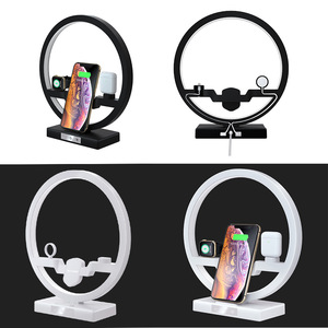 Estación de energía de carga rápida, <span class=keywords><strong>cargador</strong></span> inalámbrico para iPhone 13 11 12, reloj para AirPods Pro, con lámpara LED de escritorio - Product Image 5