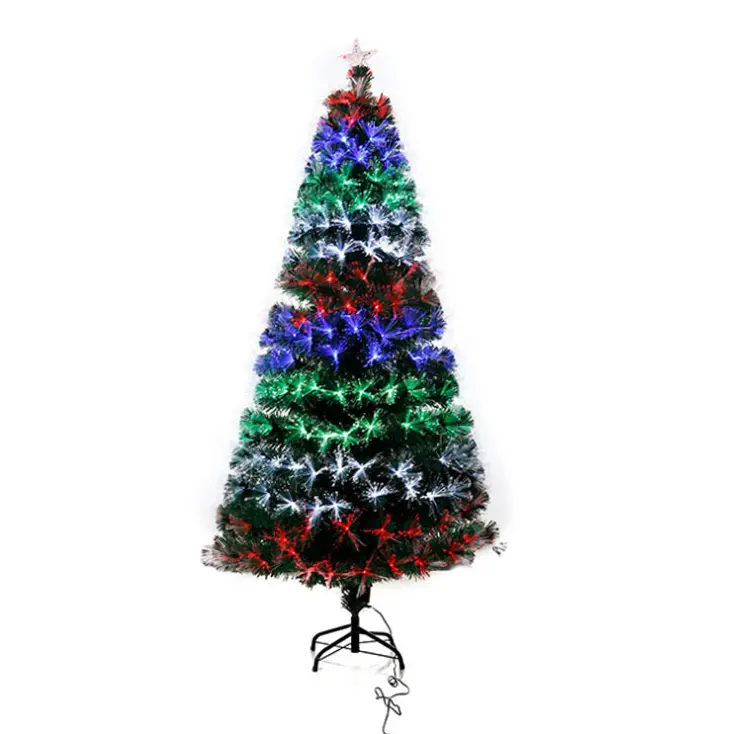 5ft 6ft 7ft decorative led full lights artifical fiber optic christmas tree