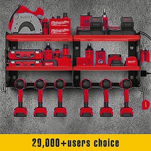 Nouveau support mural 3 niveaux à hauteur réglable pour perceuse électrique et outils, avec station de charge, idéal pour l'organisation de garage - Vente chaude - Product Image 5