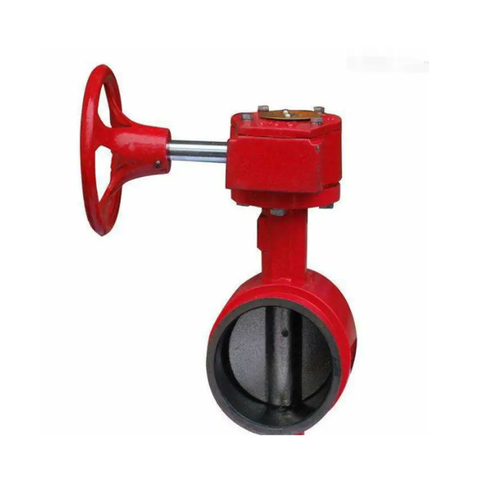 BIAOYI D381X Groove Seal Worm Gear Signal Flowseal Manual Fire Fighting Signal Butterfly Valve Butterfly Valve