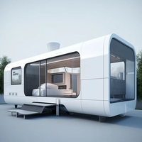 Casa Modular Prefabricada de Lujo Moderna, Tipo Contenedor, Cápsula Espacial Prefabricada para Villa o Apartamento en Venta