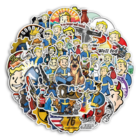 Lot de 50 autocollants FALLOUT pour films et jeux, décorations Vault Boy, pour tasses, bagages, carnets, papeterie, figurines d'anime FALLOUT