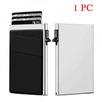 Porte-cartes minimaliste en métal, porte-cartes automatique en aluminium, pince à billets