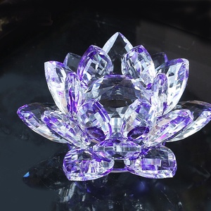 Colorful <strong>Quartz</strong> Crystal Lotus Flower Crafts Home <strong>Party</strong> Decor Ornaments Gifts Glass Paperweight Figurines Crystal Glass Lotus - Product Image 2