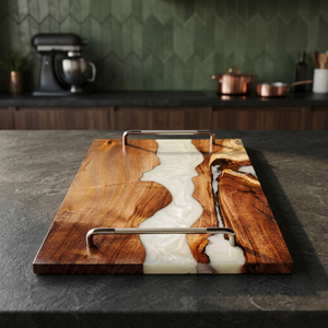 Vente en gros Falak World Export Résine époxy multi-usages en forme de flotteur en bois, élégante et moderne, pour décoration de cuisine, artisanat et service, idéale pour les anniversaires - Product Image 1