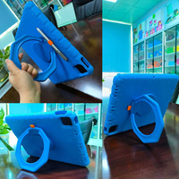 Coque en silicone antichoc avec béquille rotative à 360 degrés pour iPad Pro 12.9 2018/2020/2021/2022, idéale pour l'éducation scolaire