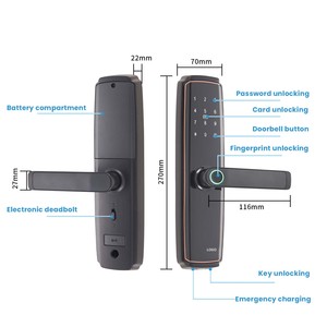 ระบบล็อคประตูอัตโนมัติอัจฉริยะแบบสแกนลายนิ้วมือ <span class=keywords><strong>TTlock</strong></span> สำหรับระบบความปลอดภัยบ้านผ่านคลาวด์  สำหรับบ้านสไตล์ยุโรป - Product Image 6