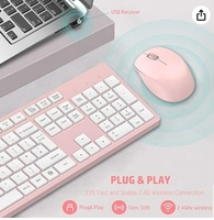 Ensemble clavier souris ergonomique sans fil 2.4GHz USB 12 raccourcis multimédia Mini Slim Ergonomic Design