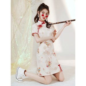 Abito Cheongsam Moderno alla Moda, Vestito a Linea A per Donne, Qipao Tradizionale Cinese, Costume Cheongsam Migliorato - Product Image 4