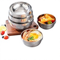 Bol en acier inoxydable à double paroi, bol pour enfants, bol à riz, vaisselle de table, bol à soupe pour le petit-déjeuner, double paroi isolante