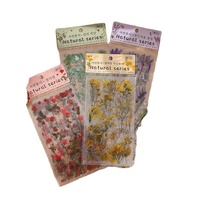 Autocollants décoratifs créatifs en PVC vintage, 6 feuilles, pour la création de tentes manuelles, motifs de plantes et fleurs naturelles, pour la décoration intérieure