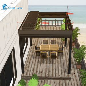 Pérgola Bioclimática Inteligente <span class=keywords><strong>Sweet</strong></span> Home con Techo de Láminas de Aluminio Motorizado, Sensor de Viento y Luces LED para <span class=keywords><strong>Terraza</strong></span> o Jardín - Product Image 4